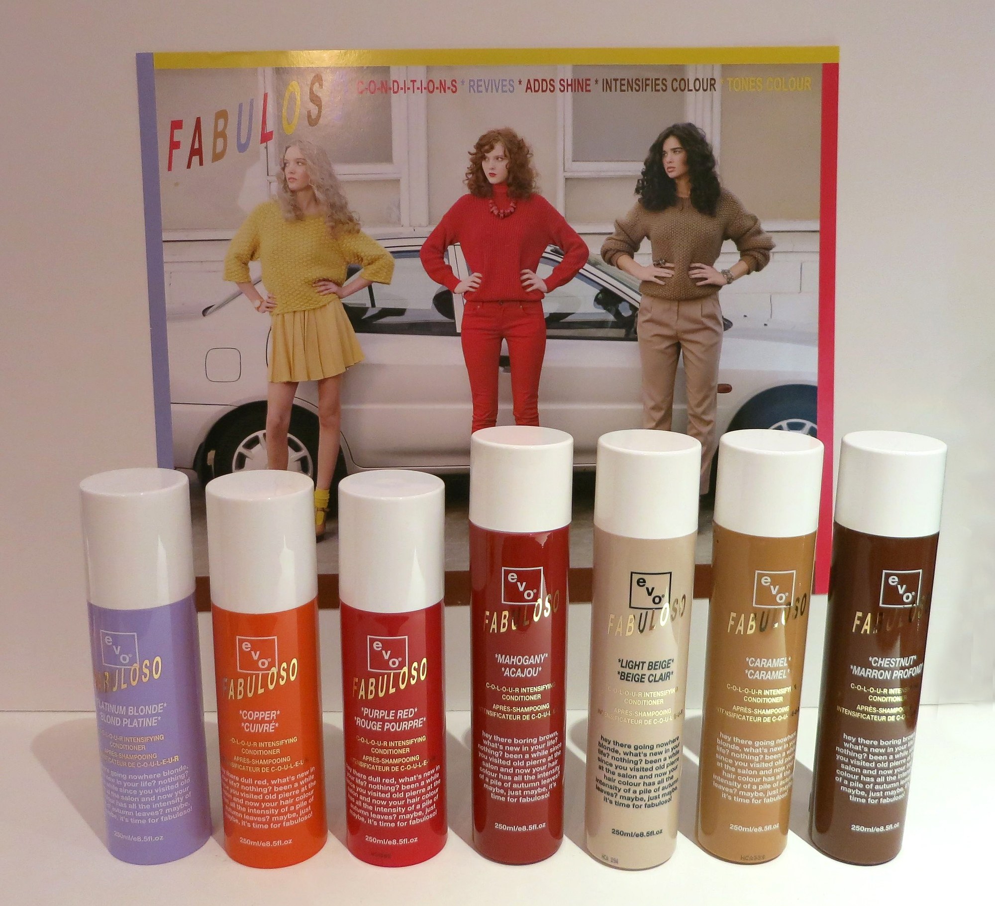 evo Fabuloso colour intensifying conditioners in seven shades